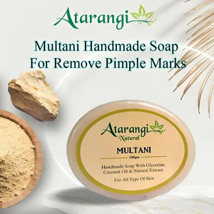 <p>Multani Mitti Handmade Soap With Multani Mitti For Remove Pimple Marks and Glowing Skins </p> <p style="font-size: 15px; line-height: 1.5;">   Free Cash on Delivery 3 - 5 Days <br>   1k+ Sold last month <br> ⭐️⭐️⭐️⭐️⭐️4.8/5 (12,600+ REVIEWS)</p